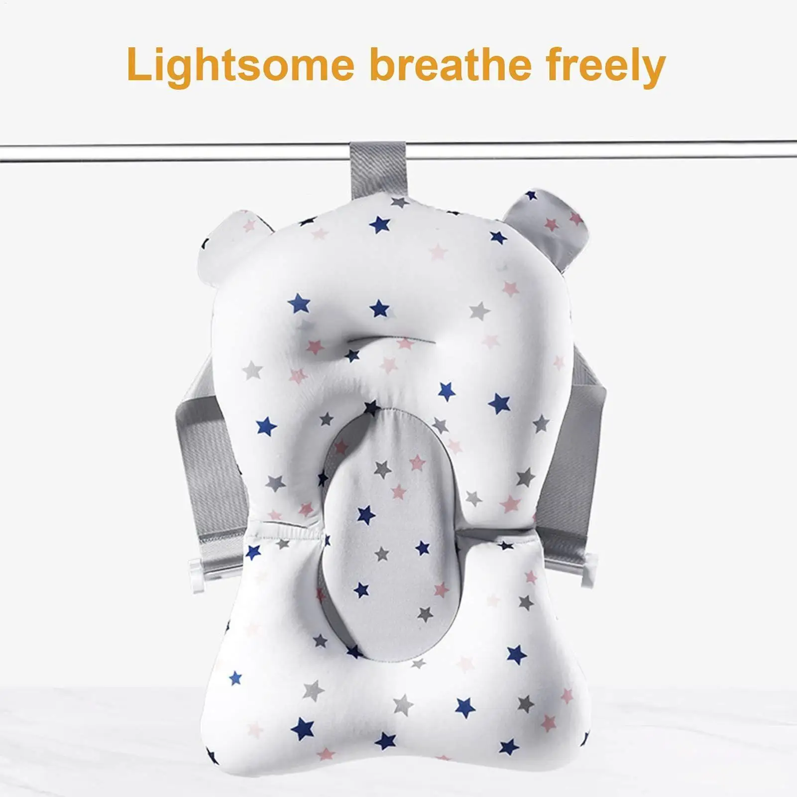 Cuscino per vasca da bagno per neonati, supporto universale portatile ad asciugatura rapida, materassino pieghevole per neonati, pad galleggiante regolabile per vasca da bagno - immagine 4