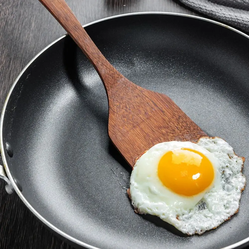 Non-stick Wooden Spatula with Long-handle for Pan Wok, Soup Turner, Rice Cooking, Bakery Utensils, Kitchenware, Natural Wenge