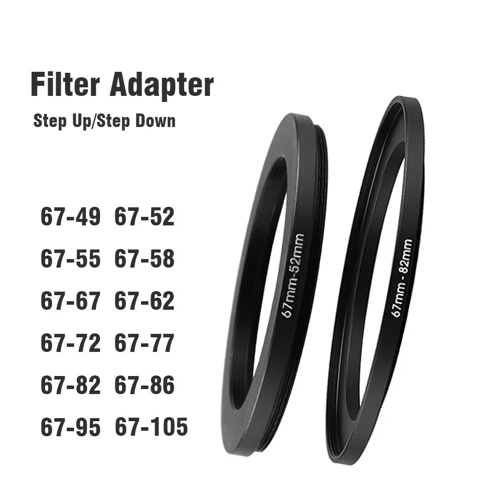 Description Picture 4 of itemCamera Lens Filter Adapter Ring Step Up / Down Ring Metal 67 mm - 49 52 55 58 62 67 72 77 82 86 mm for UV ND CPL Lens Hood etc.