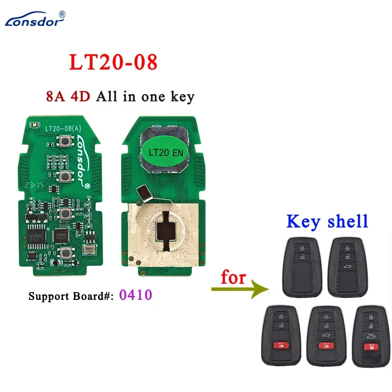 スマートキー Lonsdor-toyotaおよびlexus用のスマートキー、pcb 8a plus 4d
