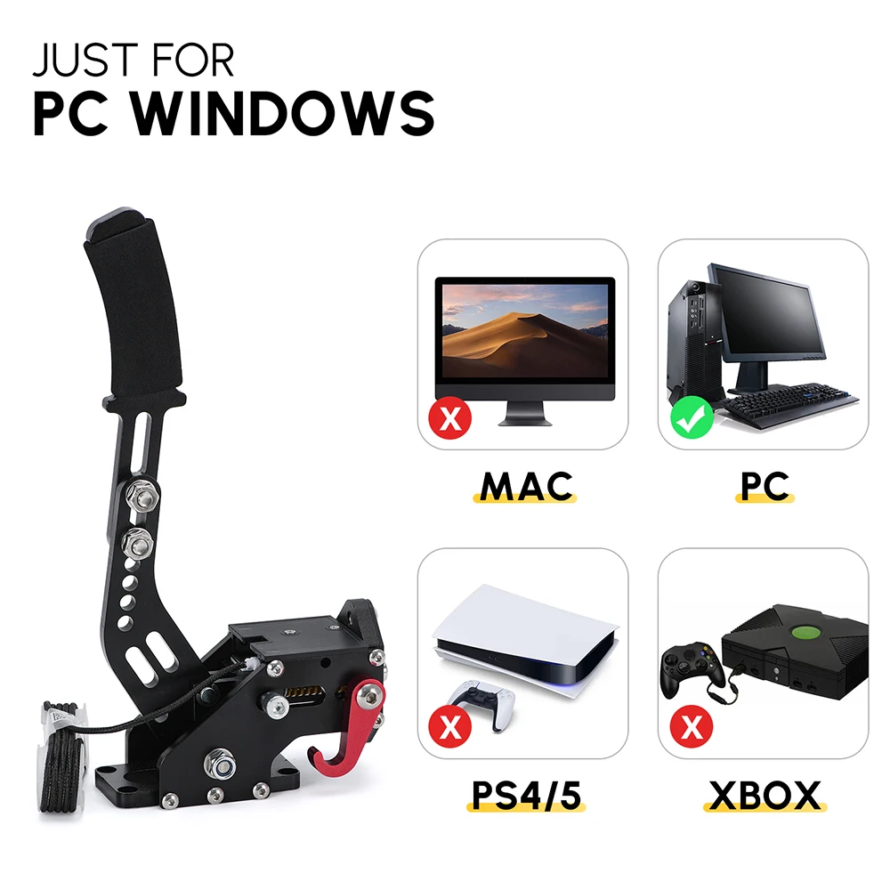 14Bit PC USB Handbrake for SIM Auto Racing Games G25/G27/G29 T500 Steel And Aluminum RALLY Adjustable For PC Windows