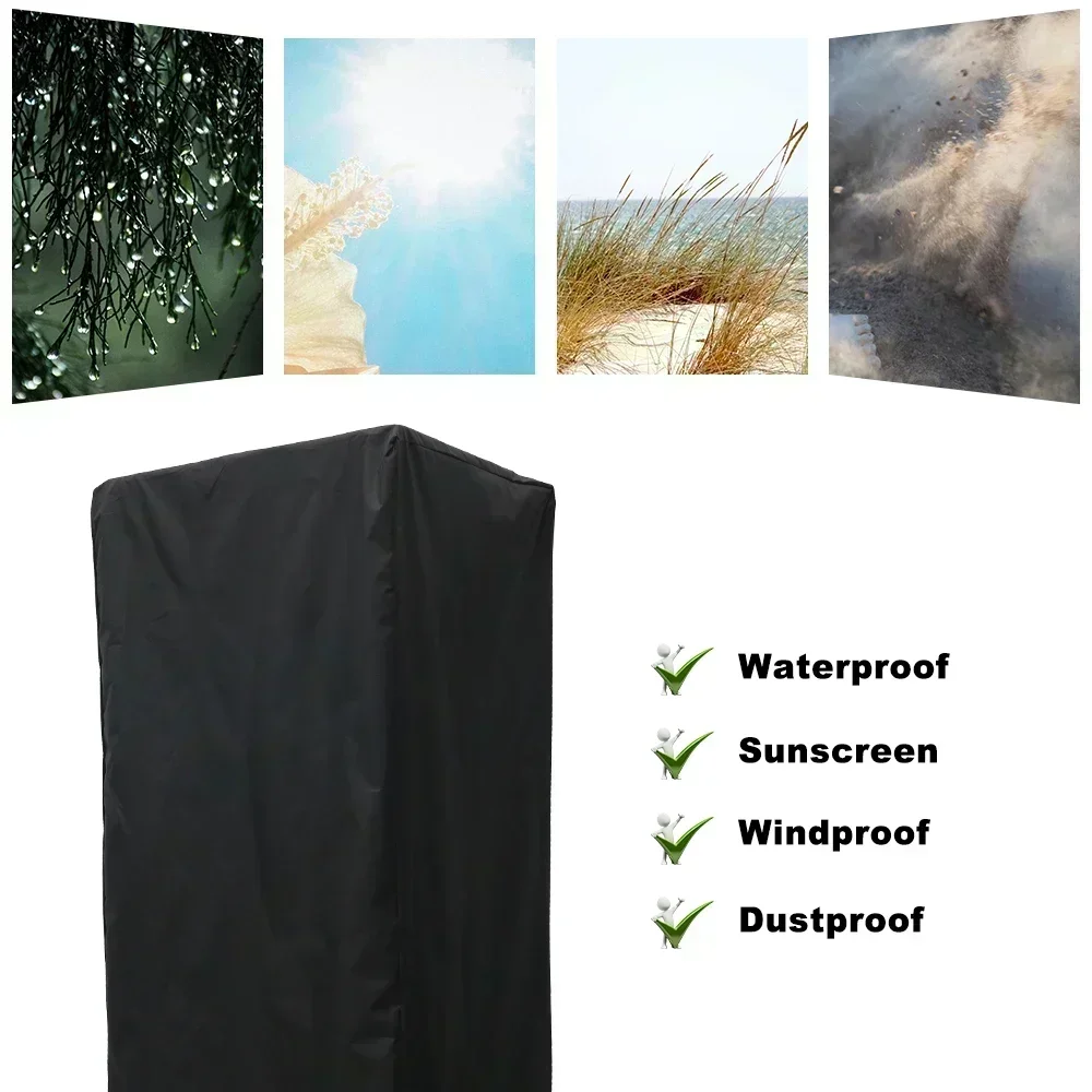 Patio Heater Cover Heavy Duty Waterproof Square Glass Tube Heater Cover Outdoor Dustproof with Zipper for Garden