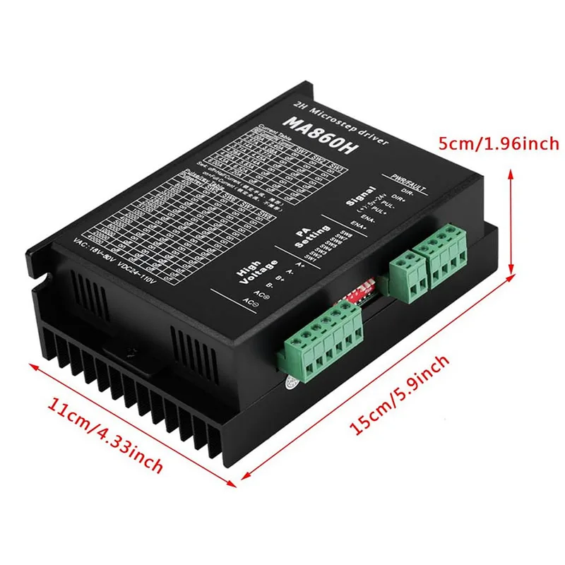 MA860H 스테퍼 모터 드라이버 마이크로스텝 컨트롤러 모듈 AC18-80V AC, DC24-110V 7.2A 2상 NRMA34 모터용 리드샤인 대체품