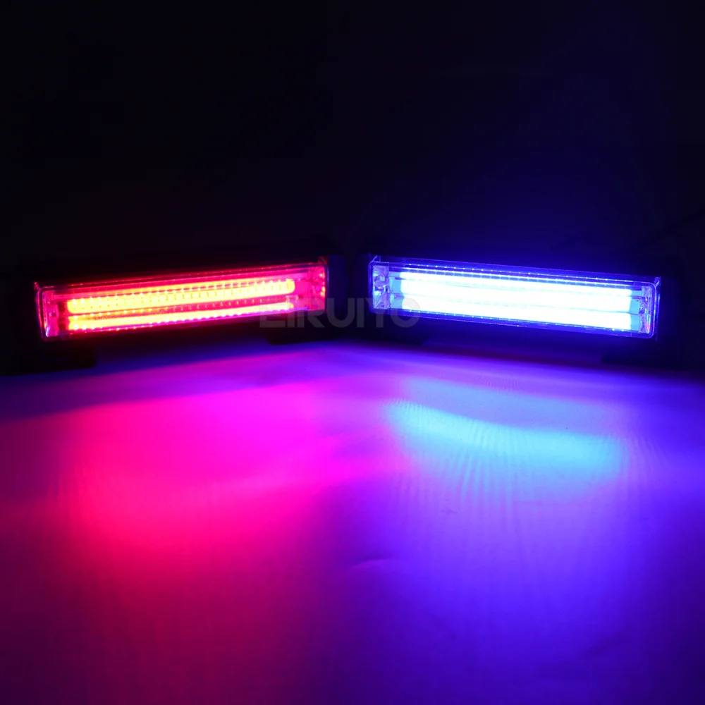 40W 80W COB Car Front Grille LED Strobe Light Police Fire Truck Emergency Flashing Warning Lights 12V 24V Amber White Red Blue