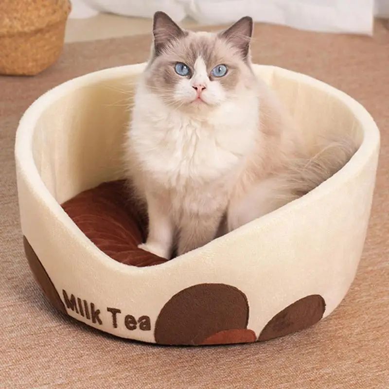 

Cozy Kitten Lounger Cushion Plush Cat Bed For Small Dogs Cats Nest Cat Nest Kennel For Small Dog Cat Dog Bed Soft Long Plush Bed