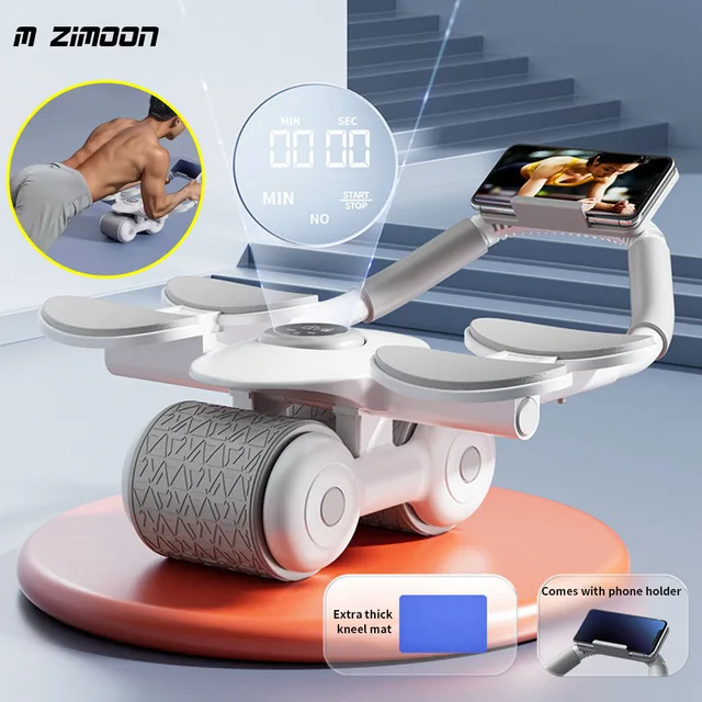 Abdominal Wheel Ab Roller With Timer Automatic Rebound Muscle Training Roller Push-Up Abdominal Roll Elbow Fitness Equipment 1