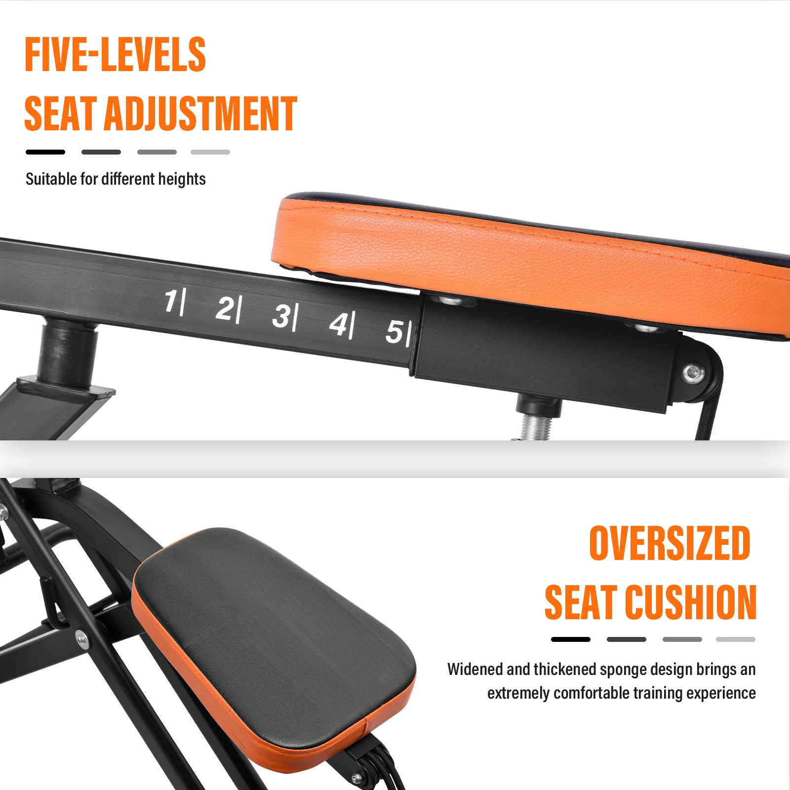 Macchina per squat per macchina per fitness squat pieghevole domestica Esercitatore per addome con resistenza regolabile - immagine 5