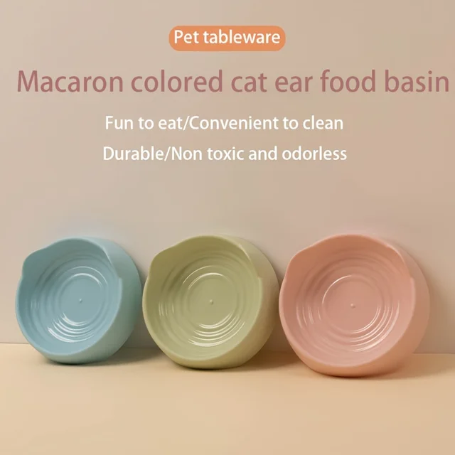 Cat Bowl, Plastic Cat Food Bowl Water Bowls Snack Basin, Pet Feeding Supplies 5