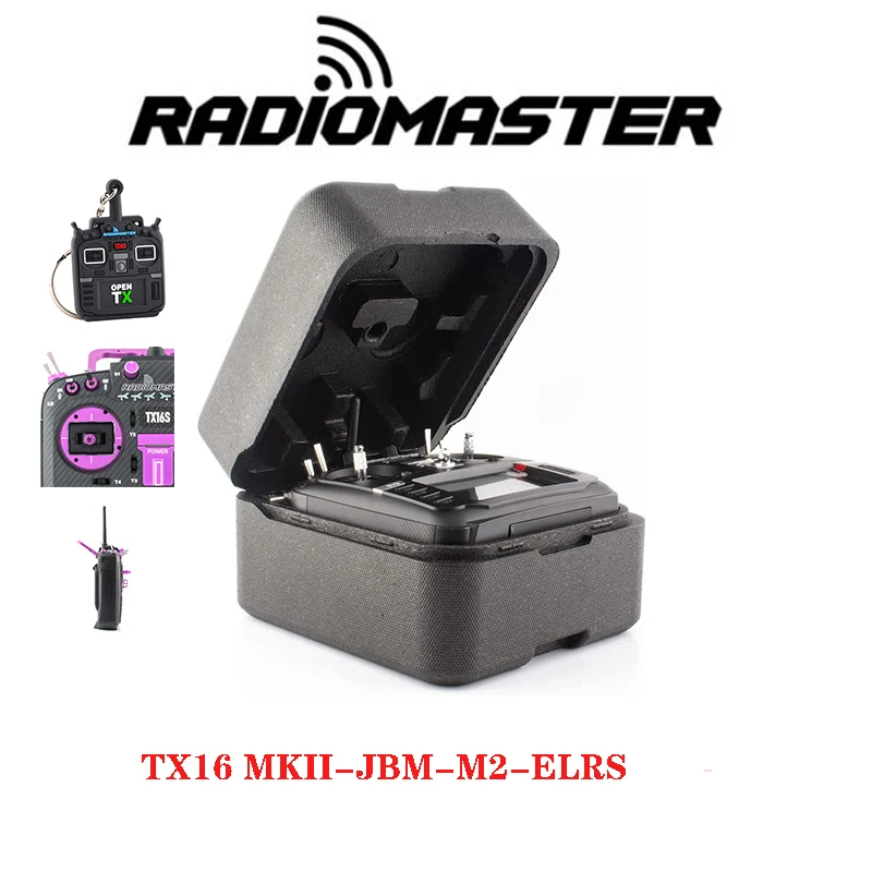 Radiomaster Tx16S Mkii Max Elrs 2.4G 16Ch Carbonio Viola Jb Colore Con Pacchetto Audio V4.0 Hall Gimbal Trasmettitore Telecomando