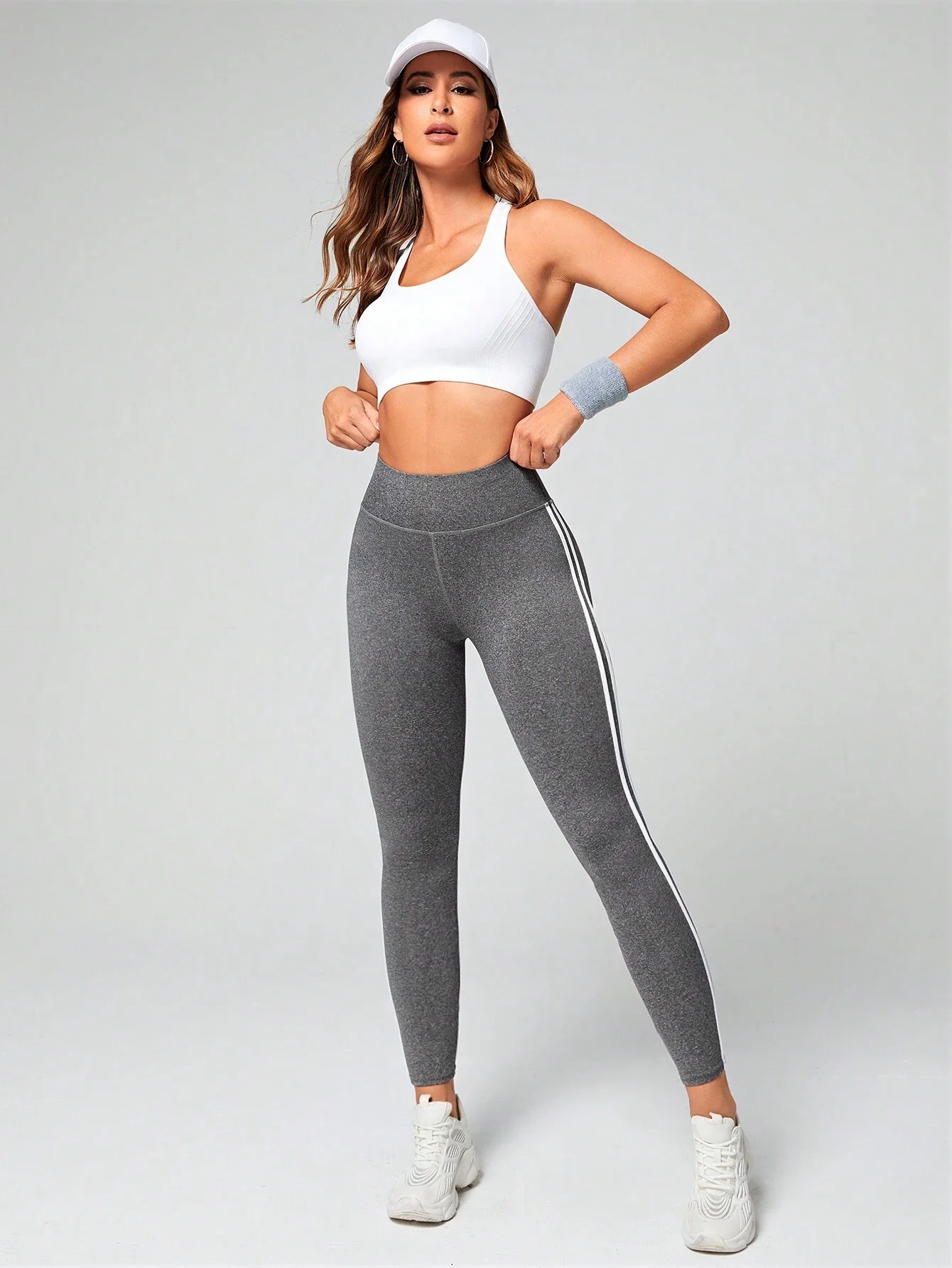 Side Stripe Tummy Control Sports Leggings Best Sellers In Women's Clothing