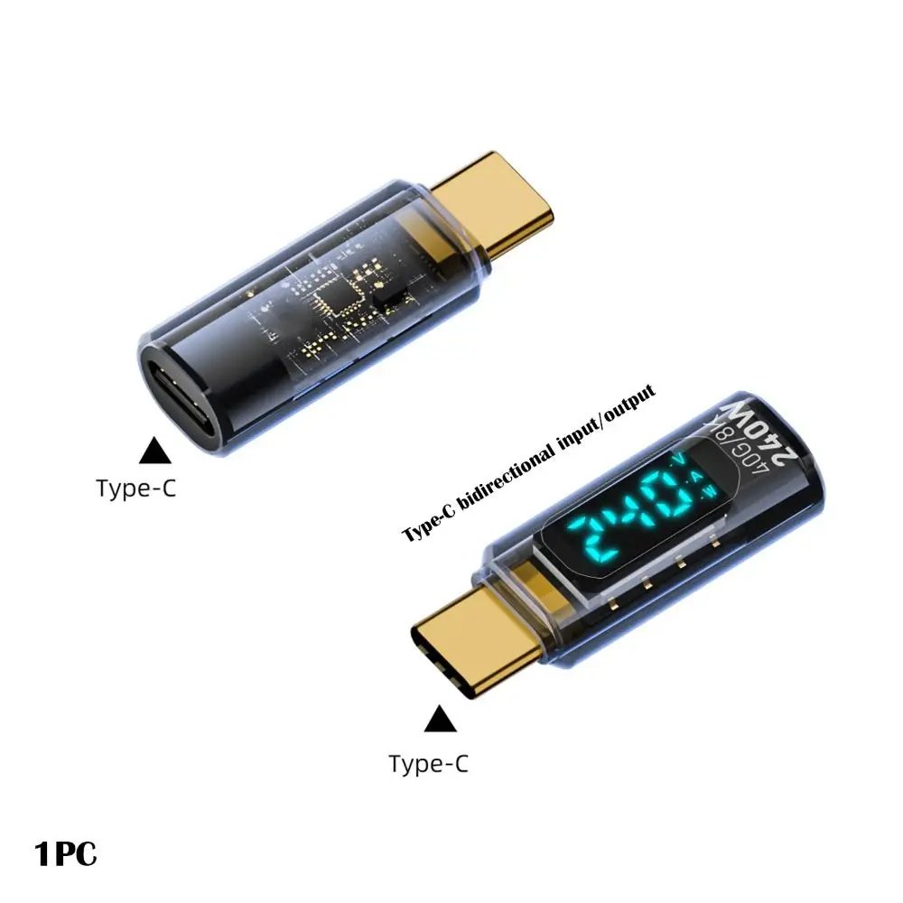 Digital LED Display USB Type-C Adapter with 8K 60Hz 40Gbps Power Meter and 240W PD Capability