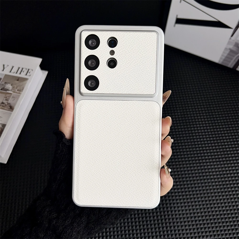 Leather Thin Phone Case with Large Window Camera Protection - Matte Cover