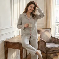2PCS/Set Women's Long Sleeve Striped Pajama Set, Soft Breathable Loungewear, Casual Loose Fit Sleepwear for Girls 1