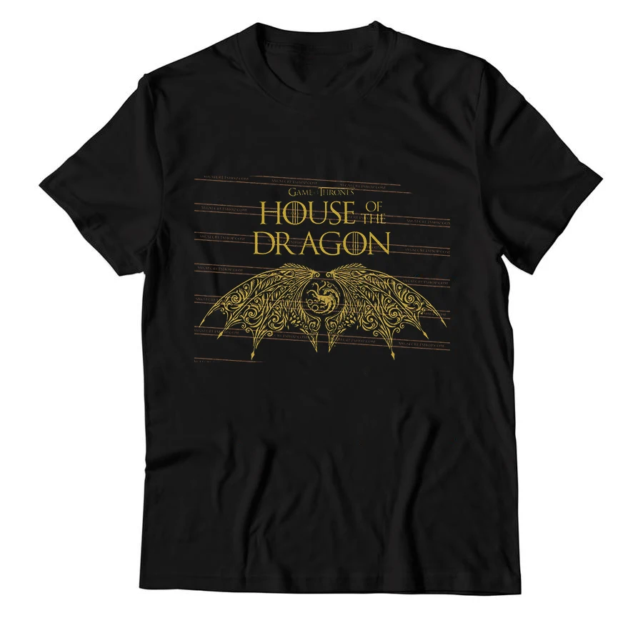 

House Of The Dragon 2022 Awesome Graphic Men's T Shirts Streetwear Plus Size 100% Cotton Short Sleeve Tee Shirt