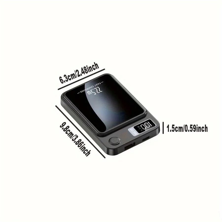 5000 mAh magnetic wireless mobile power, 22.5W/PD20W fast charging for iPhone15Pro Max/14pro/13/12/Android phones 4