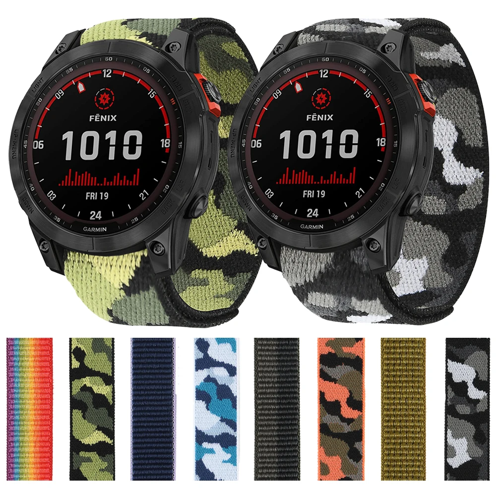 22 26Mm Cinturino In Nylon Mimetico Intrecciato Per Garmin Fenix 7X 6X 5X/5/6/7/Quatix 7X - Solar Edition Cinturino Per Orologio Bracciale Correa