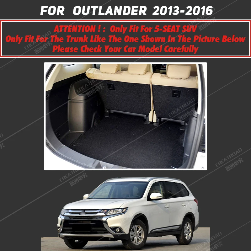 Tapis de coffre de voiture pour Mitsubishi outlander cinq sièges 2013 2014  2015 2016, doublure de chargement, housse d'accessoires pour pièces  intérieures - AliExpress