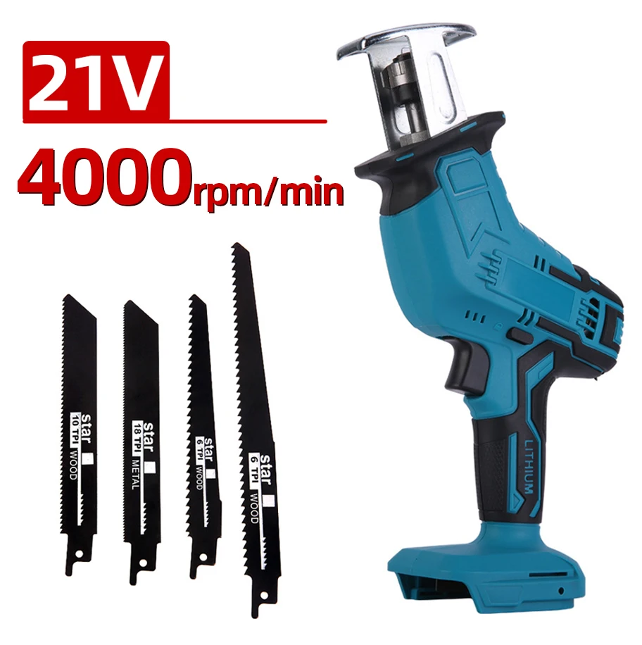 4000RMPMinCordlessElectricReciprocatingSawPortableMetalWood