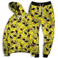 Cute RUBBER DUCK 3D Print Men Tracksuit Sets Animals Casual Hoodie+Pants 2pcs Sets Oversized Sweatshirt Fashion Unisex Clothing 2