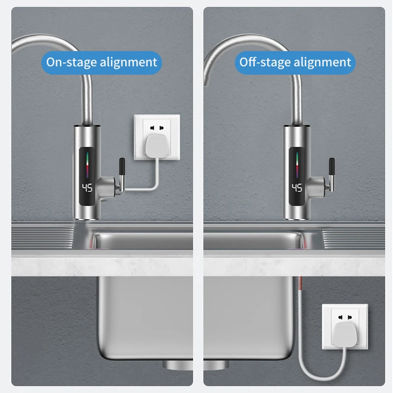 3000W Hot And Cold Kitchen Water Heater Faucet Three Seconds Quick Heating Stainless Steel Faucet Heater Hot And Cold Faucet