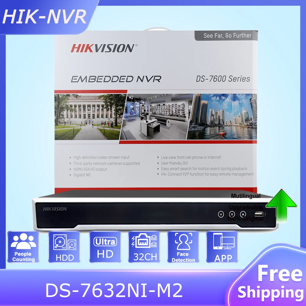 

Original HIK 32CH 16PoE 8K NVR DS-7732NI-M4/16P H.265+ Smart & POS Function 4SATA interfaces Surveillance Network Video Recorder