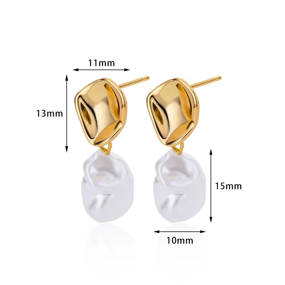 Baroque Pearl Earrings Gold Color For Women