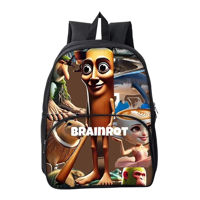 Italian Brainrot Kids Backpacks Boys and Girls Student Birthday Gift Child School Bags Large Capacity Camping Durable Rucksack