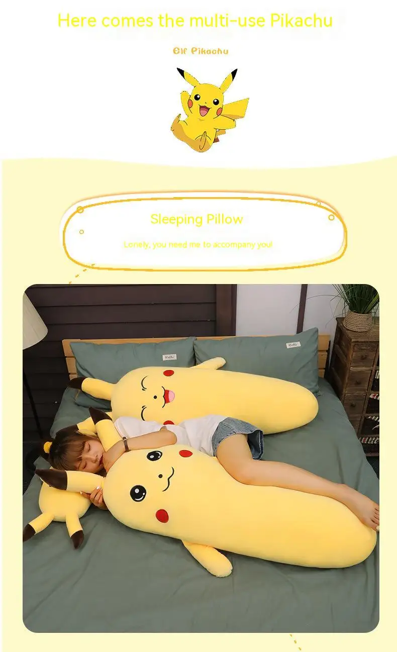 Pokemon Radish Pikachu Anime Plush Toy Sleeping Pillow 50Cm