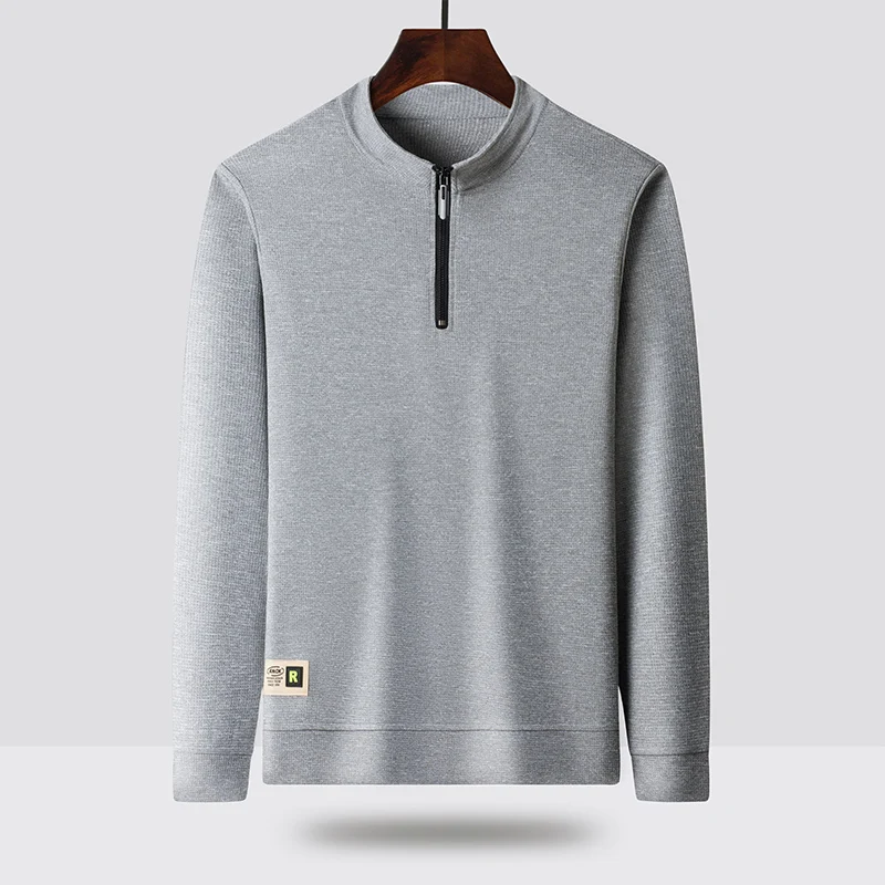 

Spring and Autumn New Long-sleeved Half Zipper Stand-up Collar Casual Sweater Youth Embroidered Label Top Men's M-4XL