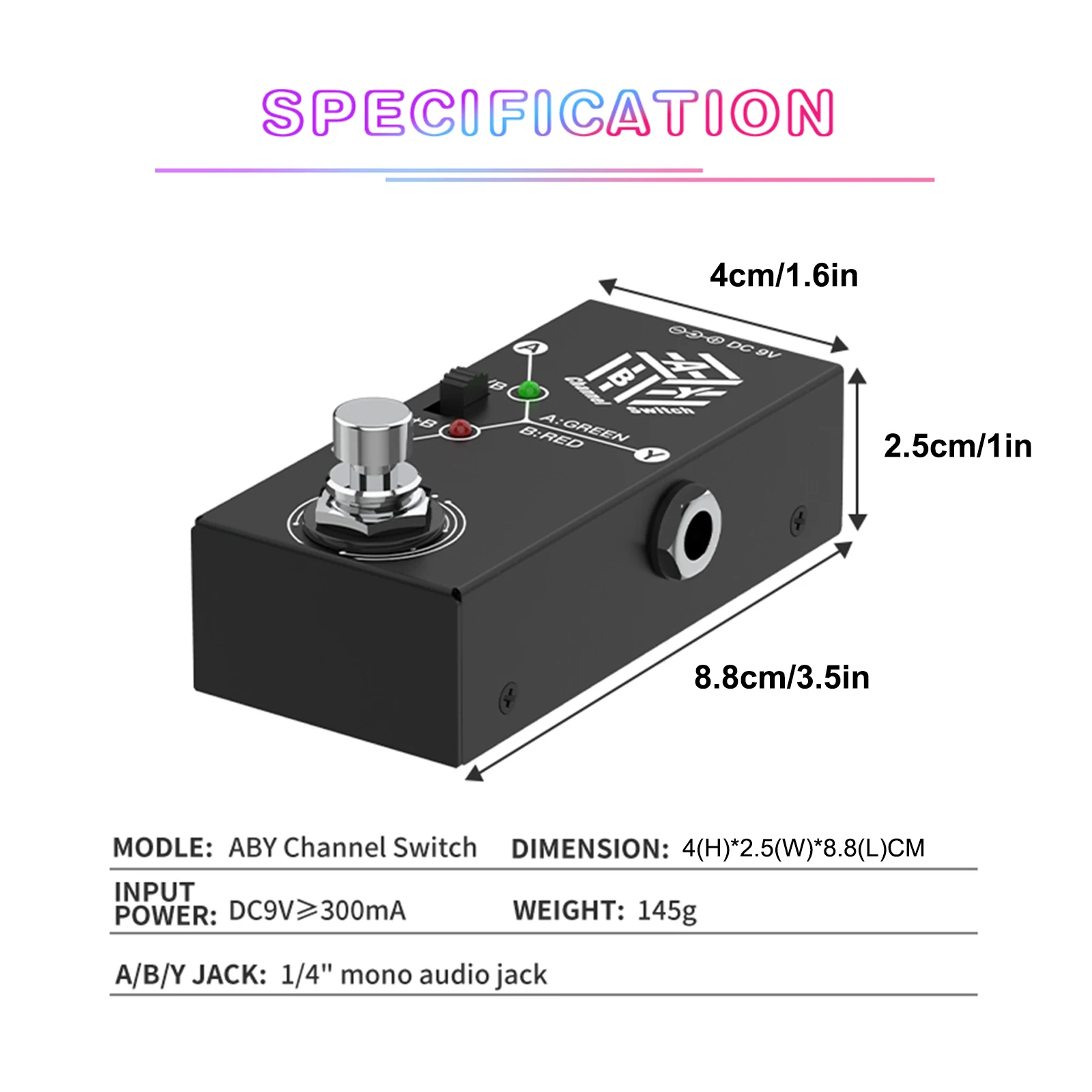 Guitar Pedals ABY Box Line Selector AB Switch Mini Guitar Effect Pedal Bidirectional Transmission Metal Casing Anti-slip