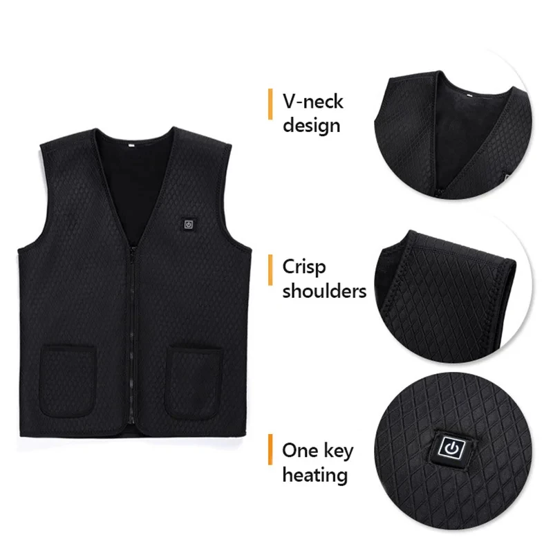 USB Heated Vest Jackets Winter Electric Heating Vest Outdoor Warm Thermal Coat Women Men Keep Warm Sportswear Heated Equippement heated jacket