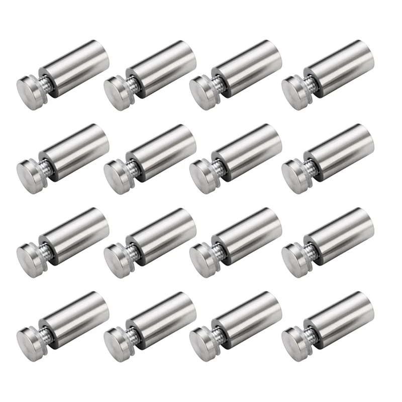 Fixadores de Vidro Diâmetro 19 mm Acrílico Publicidade Fixadores Pinos Pregos Quadro de Avisos Parafusos de Fixação Ferragem Aço Inoxidável 16 Peças de