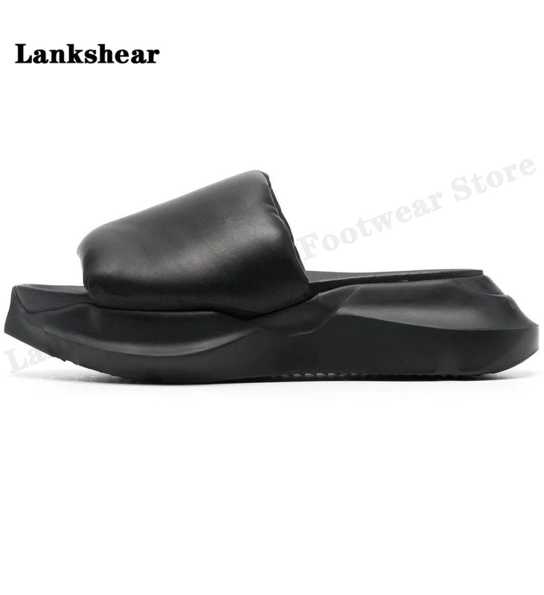 2023 Summer Black Fashion Casual Men's Slipper Sandals Outdoor Genuine Leather Platform Designer High Quality Breathable Shoes