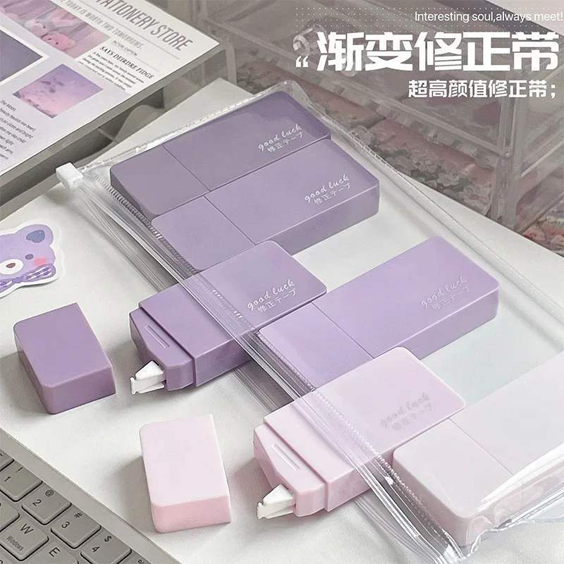 

6 Pcs Gradient Purple White Out Correction Tape Kawaii Large Capacity Correction Tape Student Prize Stationery School Supplies