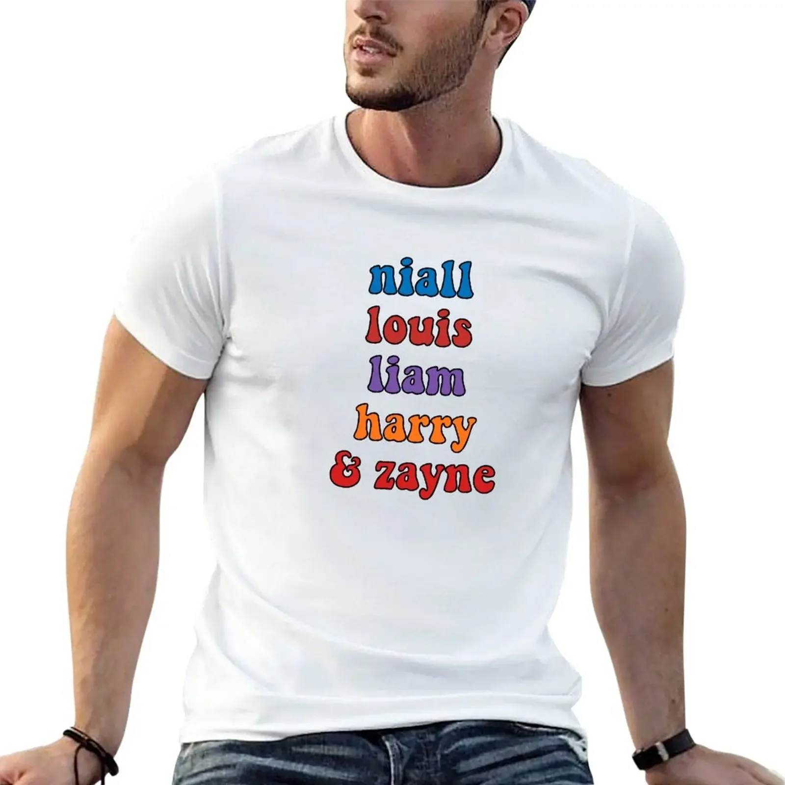 

Футболка Niall с рисунком Луис Лиама, Гарри и зайне, простые женские топы, корейская модная мужская одежда