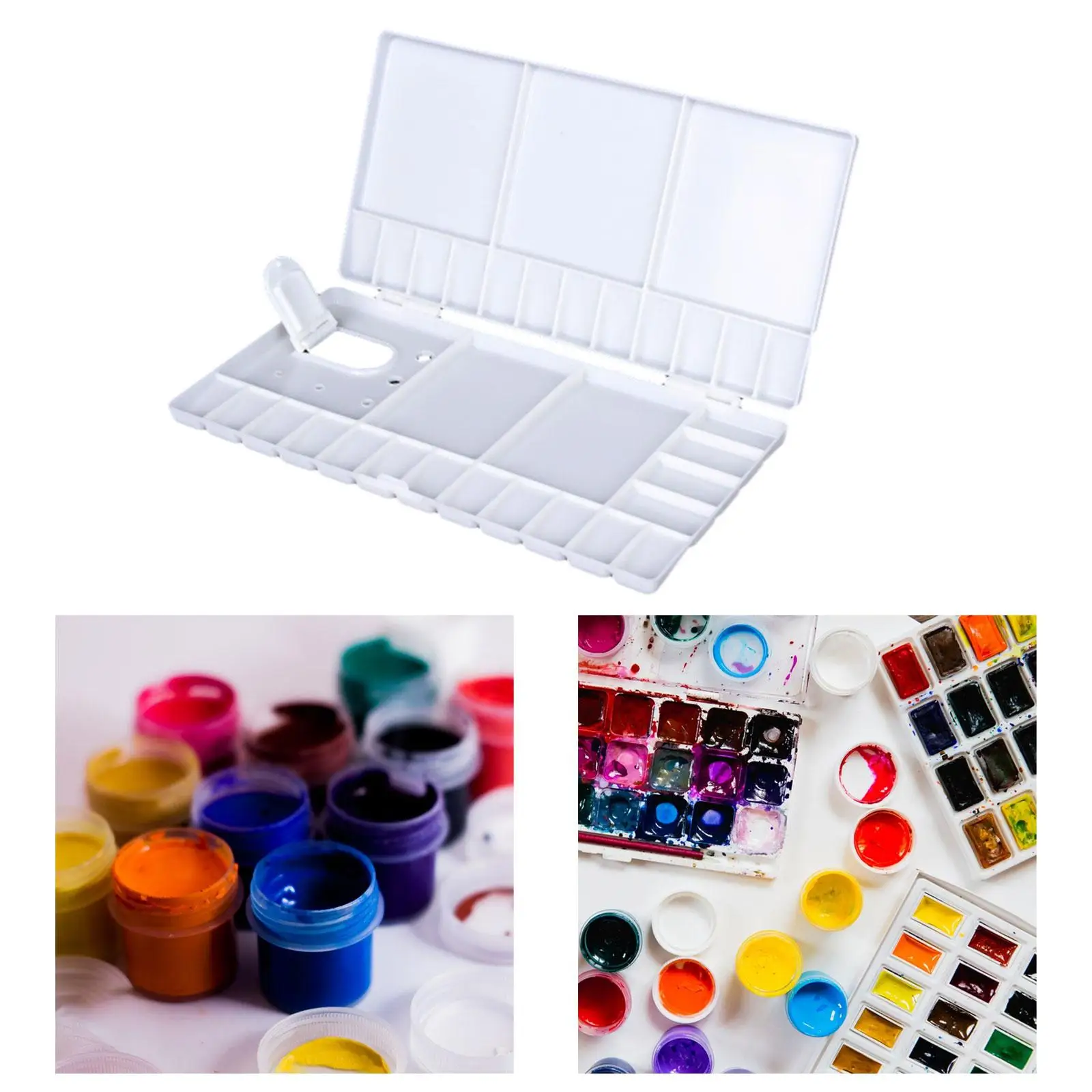 Empty Watercolor Palette Box Travel Beginner Large Capacity Sketchbook Palette Paint Pallet Tray for Acrylic Oil Painting Adults