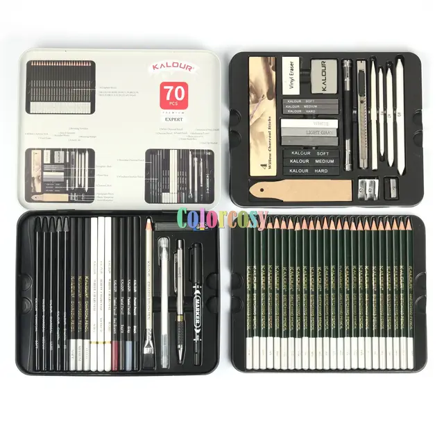 Kalour 70pcs Deluxe Sketching and Drawing Set, Art Supplies, Graphite  Drawing Pencils and Sketch Set, Sketching Tools In Tin Box - AliExpress