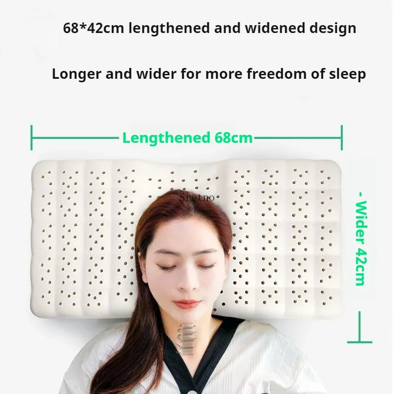 Thailand Natural Latex Neck Pillow for Single Person Sleeping Adult Specific Cervical Protection Pillow almohadas para dormir 4