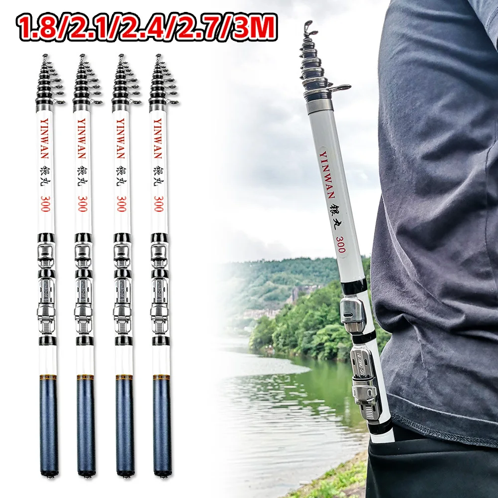 1.8-3M New Telescopic Fiberglass Rock Fishing Rod for Bass and Carp Fishing Fiberglass Rod Portable Ultralight Spinning Rod