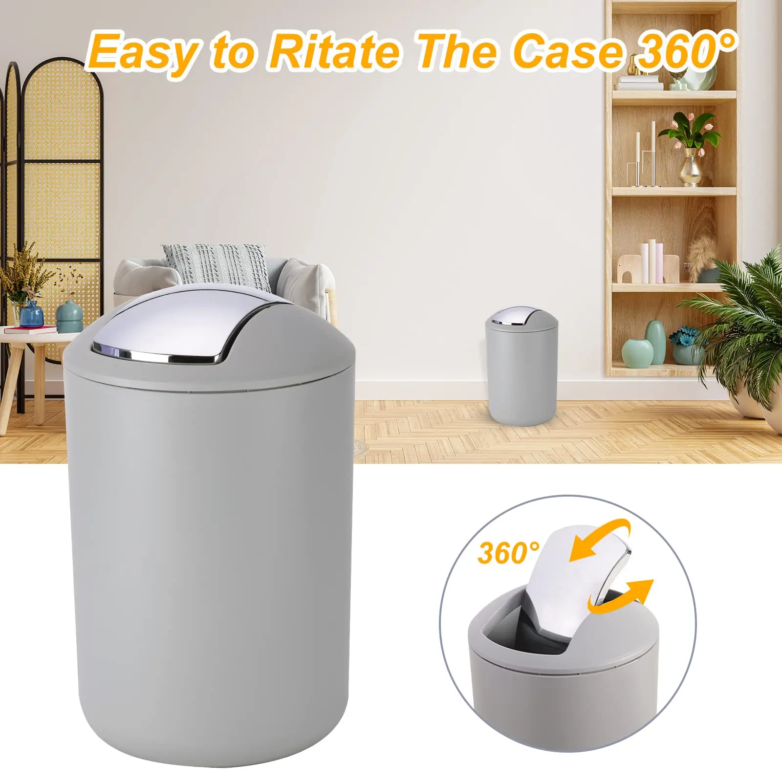 Bathroom Accessories, 8 Piece Bathroom Accessories Set with Trash Can, Toothbrush Holder and Cup, Soap Dispenser and Dish