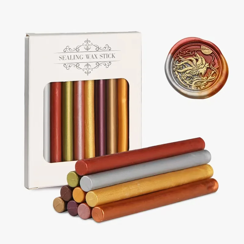 Sealing Wax Sticks 10 PCS/Box For Glue Gun 1CM*13.9CM Mixed Wax Set Stamp Sticker Making Tool Accessory Scrapbook Hobby DIY