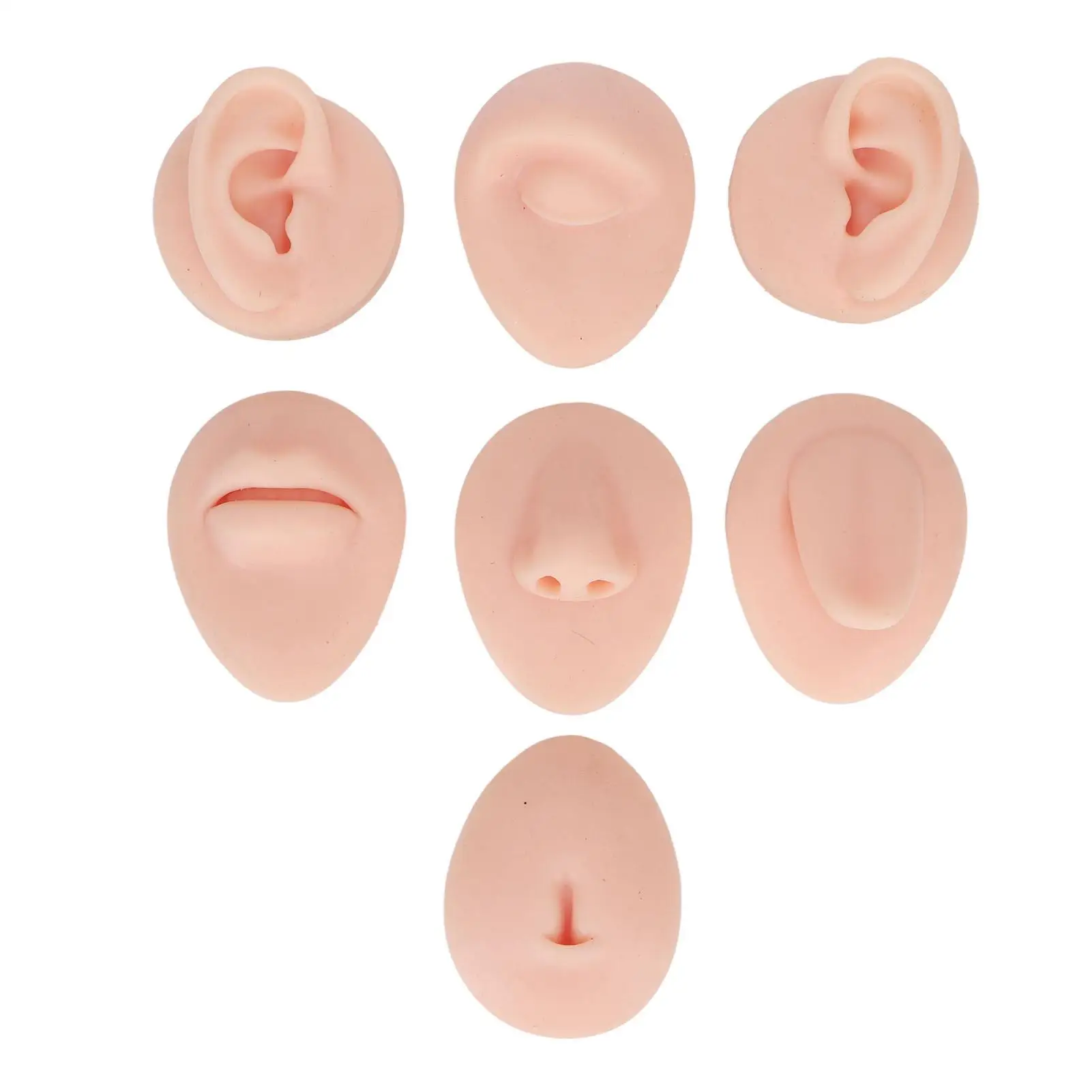Silicone Temporary Tattoo Practice Model for Body Piercing-Ear, Eye, Nose, Mouth, Tongue & Belly Button