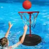 Pool Games Basketball Hoop Swimming Toss Toy Portable Pool Accessories Party Game for Kids Adults Water Toys Floating Backyard 1