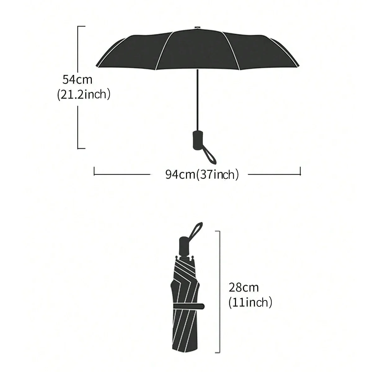 Triple Fold Rainproof Transparent Umbrella