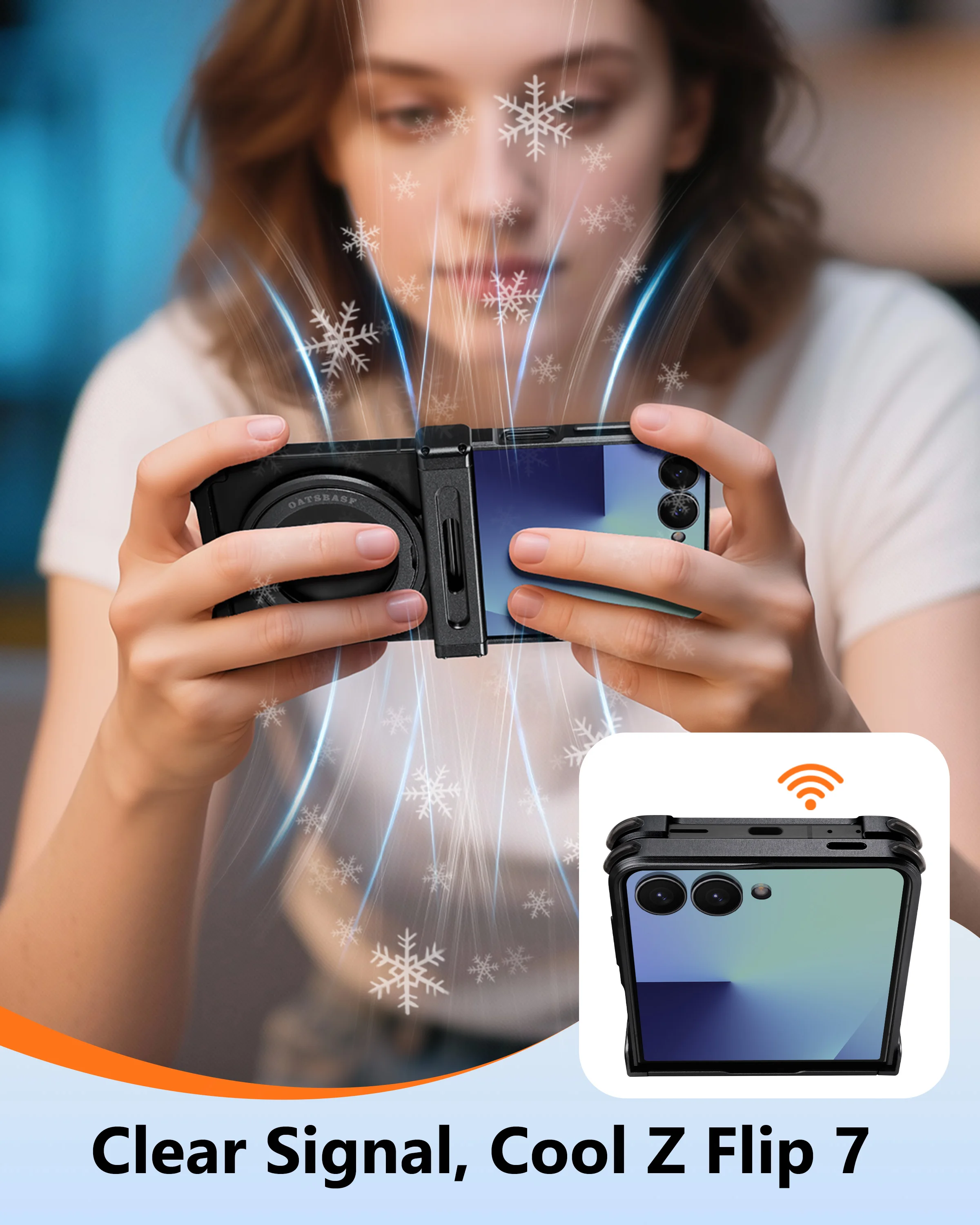 Eary for Samsung Galaxy Z Flip 7 Case for MagSafe With 360°Rotate Magnetic Kickstand Ultra-Thin Shells Shockproof 7 Phone Cover