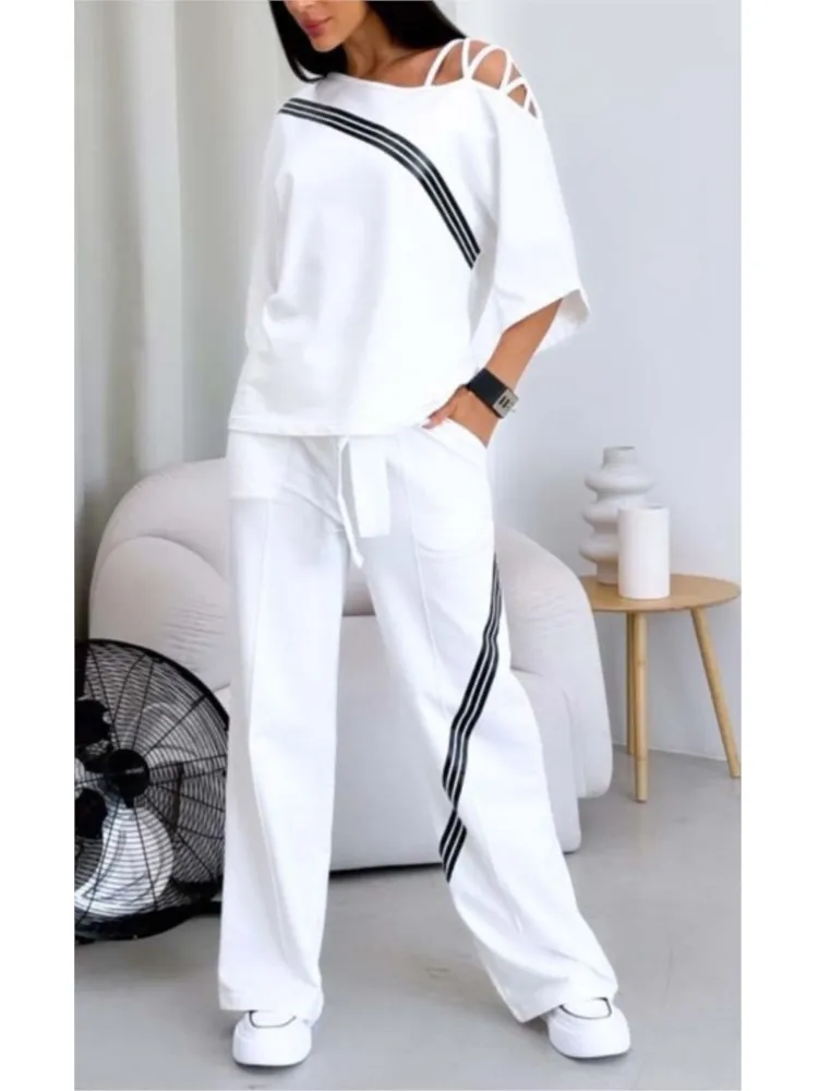 Spring Summer Women Fashion Two Pieces Sets 2025 New Off-the