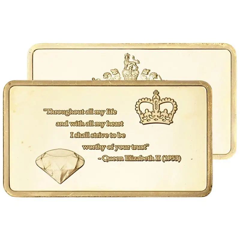 

Commemorative Coins Queen Elizabeth II Queen Of England Collectible Gold Plated Bar Commemorative Coin Collectible Gift