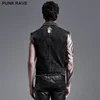 PUNK RAVE Men's Punk Daily Wear Decadent Broken Vest Distressed Turn Collar Casual Denim Waistcoat Streetwear 3