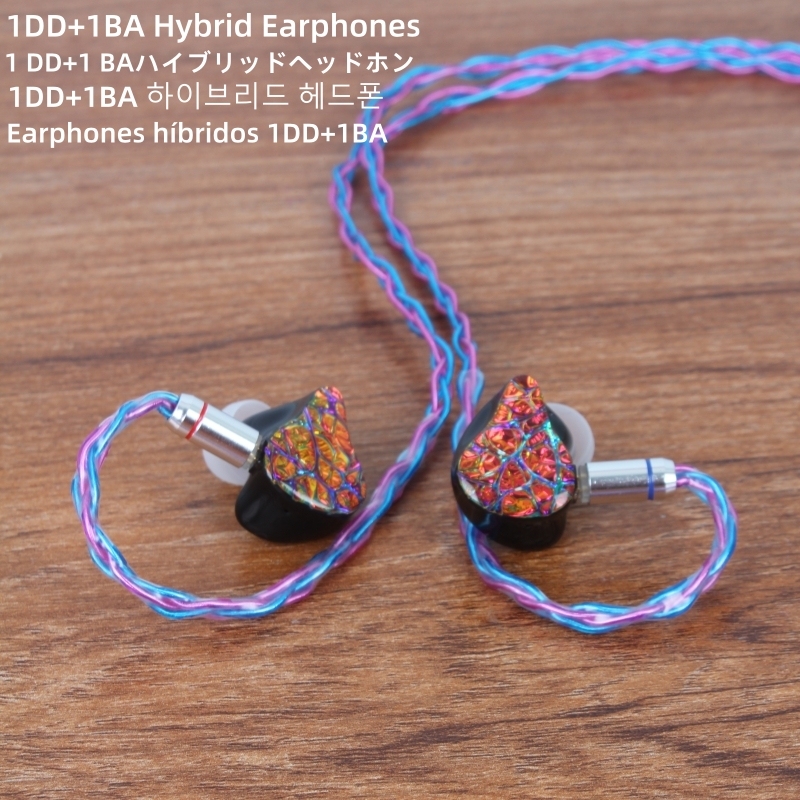 XSL-X-600 In Ear Earphones 1DD+1BA Loop Iron Hybrid HIFI Monitoring Music Earbuds 0.78 2pin Cable Heygears 3D Printing  Shell