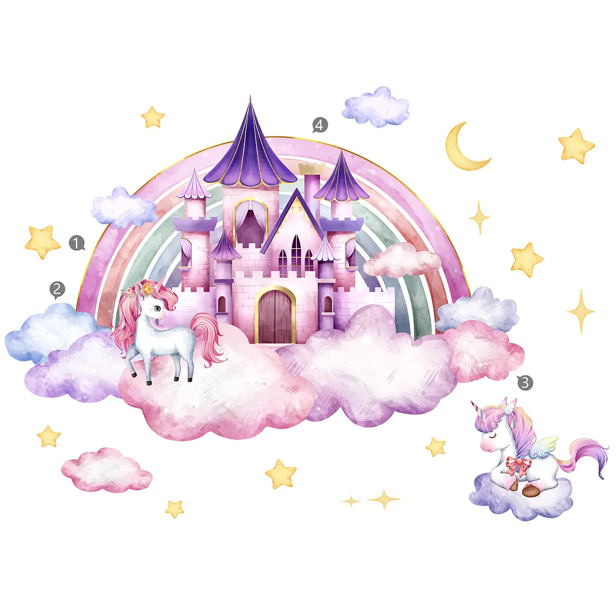 Unicorn Palace Wall Stickers: The Ultimate Guide to Transforming Your  Child's Room with Magical Decor, image size:1200x1200